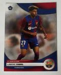 Lamine Yamal RC 2024 Topps Rookie Card FC Barcelona forward in action with RC logo and team crest