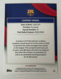 Lamine Yamal RC 2024 Topps Rookie Card FC Barcelona forward with player details and team crest