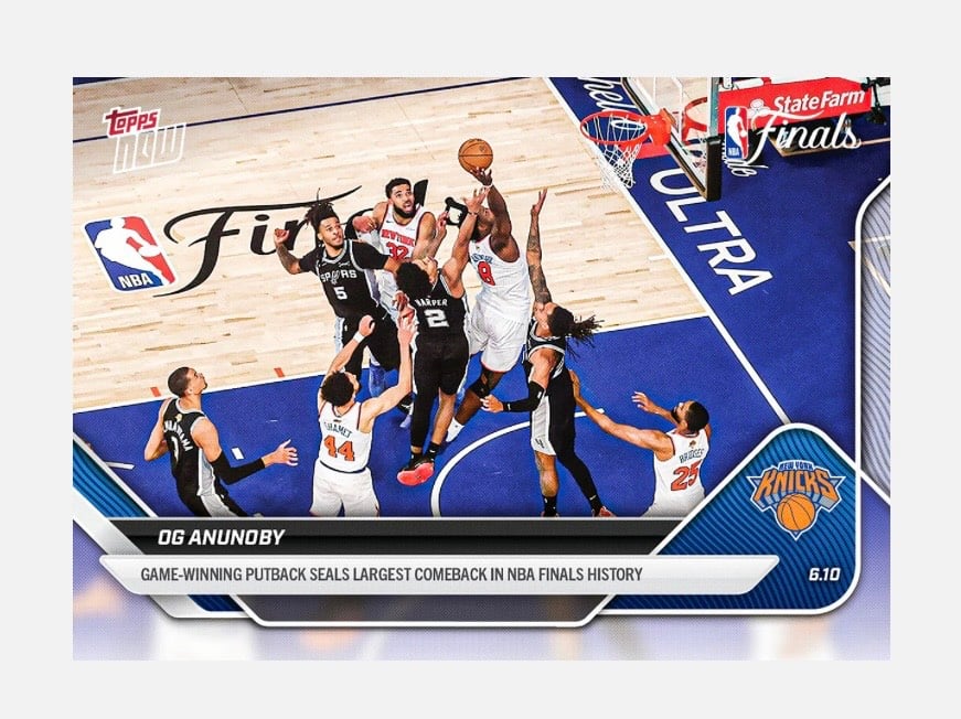 OG Anunoby 2026 Topps NOW #336 NBA Finals Knicks Game Winner