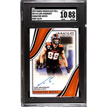 2023 Panini Immaculate Luke Musgrave 36/49 RC Auto Rookie OS Bears/Packers SGC 8