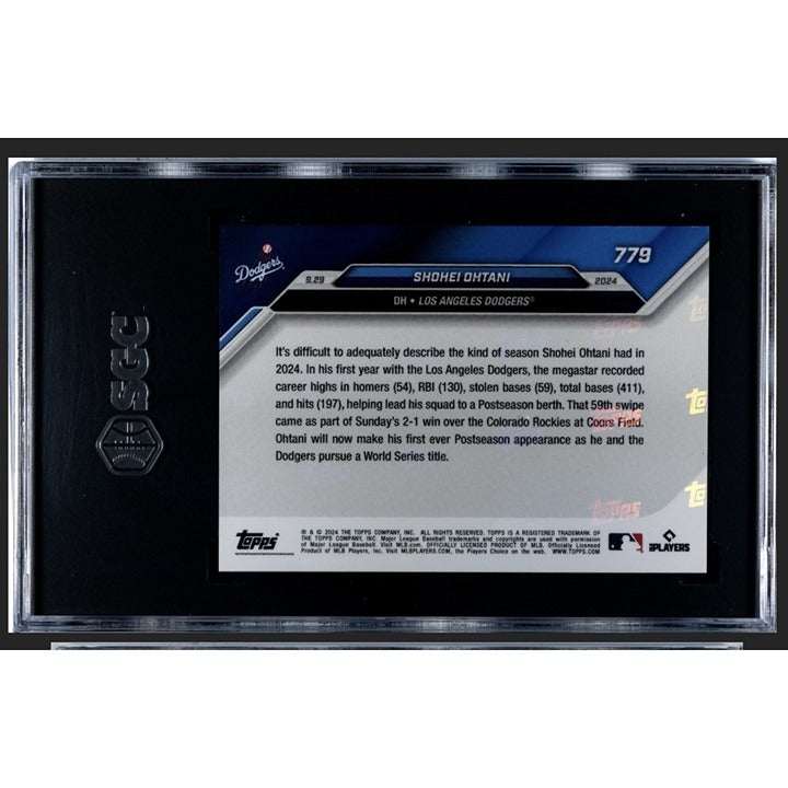 Shohei Ohtani 2024 Topps NOW LA Dodgers trading card graded 9.5 featuring 59th stolen base
