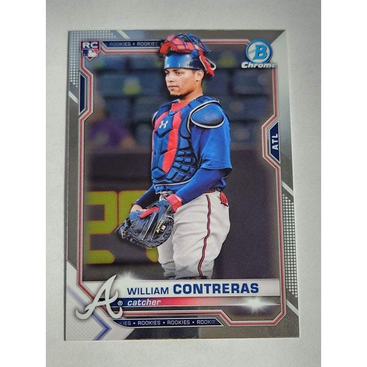 2021 Bowman Chrome rookie card of William Contreras catcher Atlanta Braves