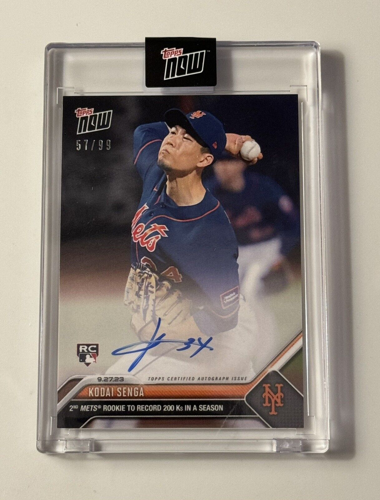 57/99* On-Card Auto Kodai Senga - 2023 MLB TOPPS NOW New York Mets #923 IN HAND!