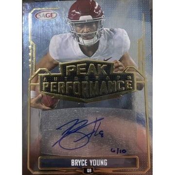 Bryce Young* 2022 Peake Performance 6/10 Auto Card #PKA-BY SGC 10/6 NFL Panthers