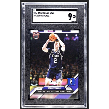 Cooper Flagg RC* 2024-25 Bowman U Now - Pushes Win streak to 13 - Card #51 SGC 9
