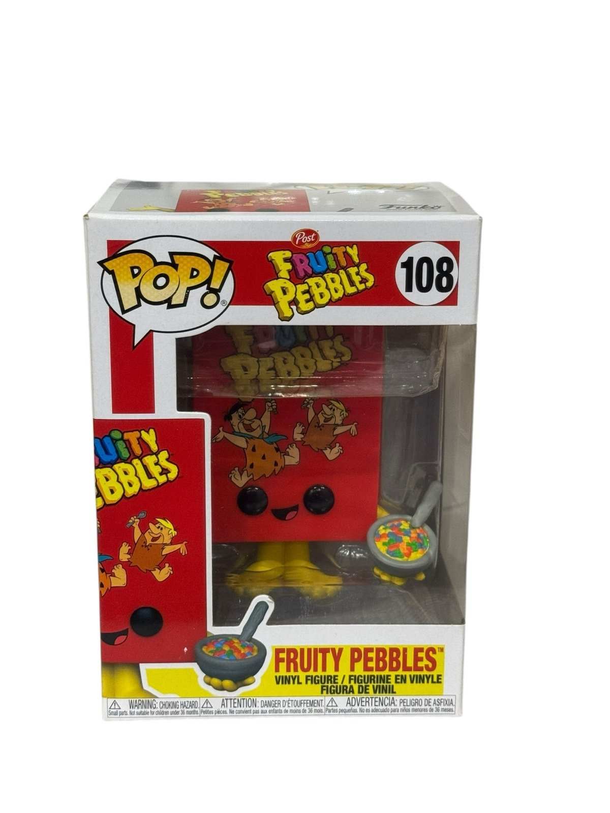 Fruity Pebbles Funko Pop 108 vinyl figure with classic Post cereal box design in collectible packaging