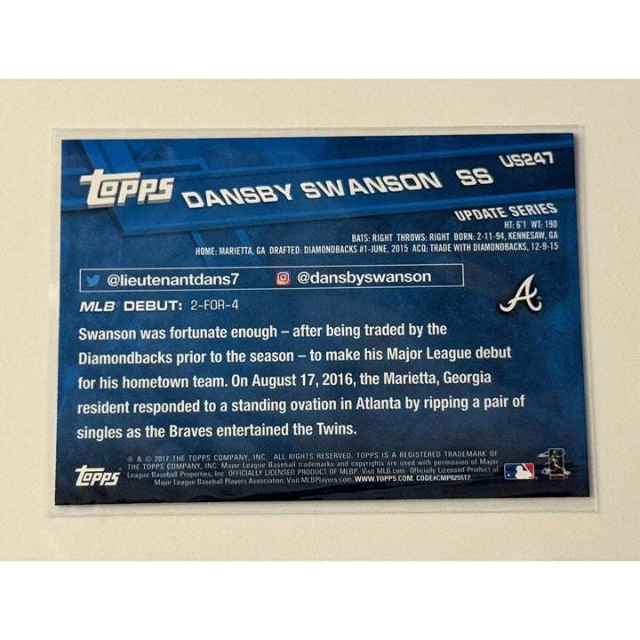 2017 Topps Update Series Dansby Swanson RC Atlanta Braves rookie baseball card US247
