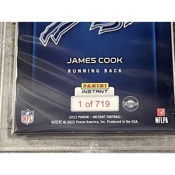 James Cook RC 2022 Panini Instant NFL Draft Night #1 of 719 graded 10 Buffalo Bills card