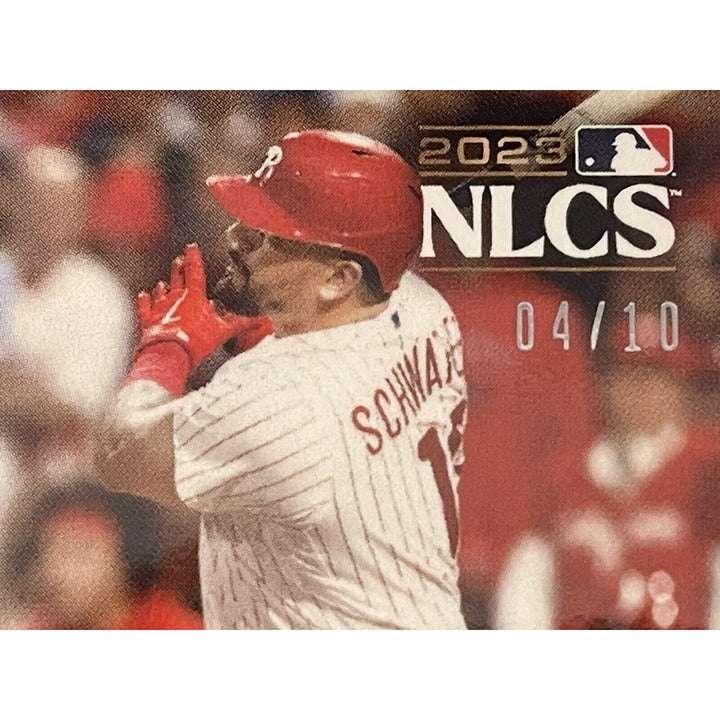 2023 MLB Topps Now Phillies Bryce Harper and Kyle Schwarber NLCS limited edition baseball card