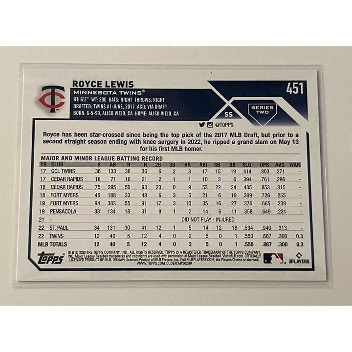 2023 Topps Series 2 Baseball Royce Lewis Minnesota Twins card #451 collectible