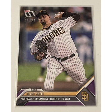 Blake Snell 2023 Topps NOW PCA Blue 03/25 #PCA-8 NL Pitcher of the Year - Padres