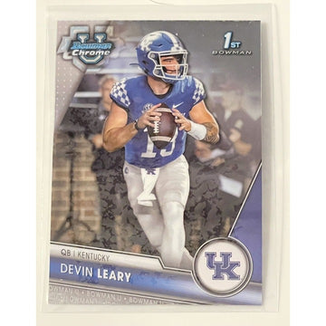 2023 1st Bowman Chrome University Devin Leary RC NCAA Kentucky Rookie - Card #56