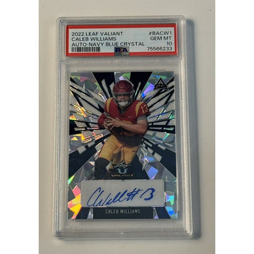 2022 Leaf Valiant 2/15 Caleb Williams RC Navy BLUE Crystal USC/NFL Bears PSA 10*