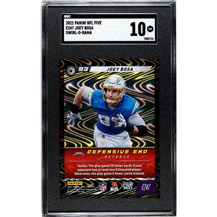 Joey Bosa 2021 NFL Five TCG Epic Swirl O Rama football trading card graded SGC 10