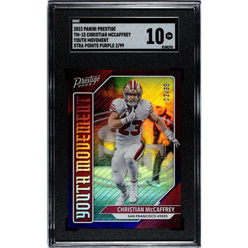 2/99 Christian MCCaffrey* Panini Prestige Youth Movement XP Red NFL 49rs SGC 10*
