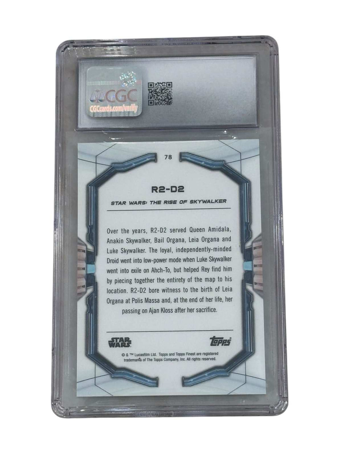 Iconic R2-D2 2022 Topps Star Wars Finest Green Refractor #78 CGC 9 Mint collectible card