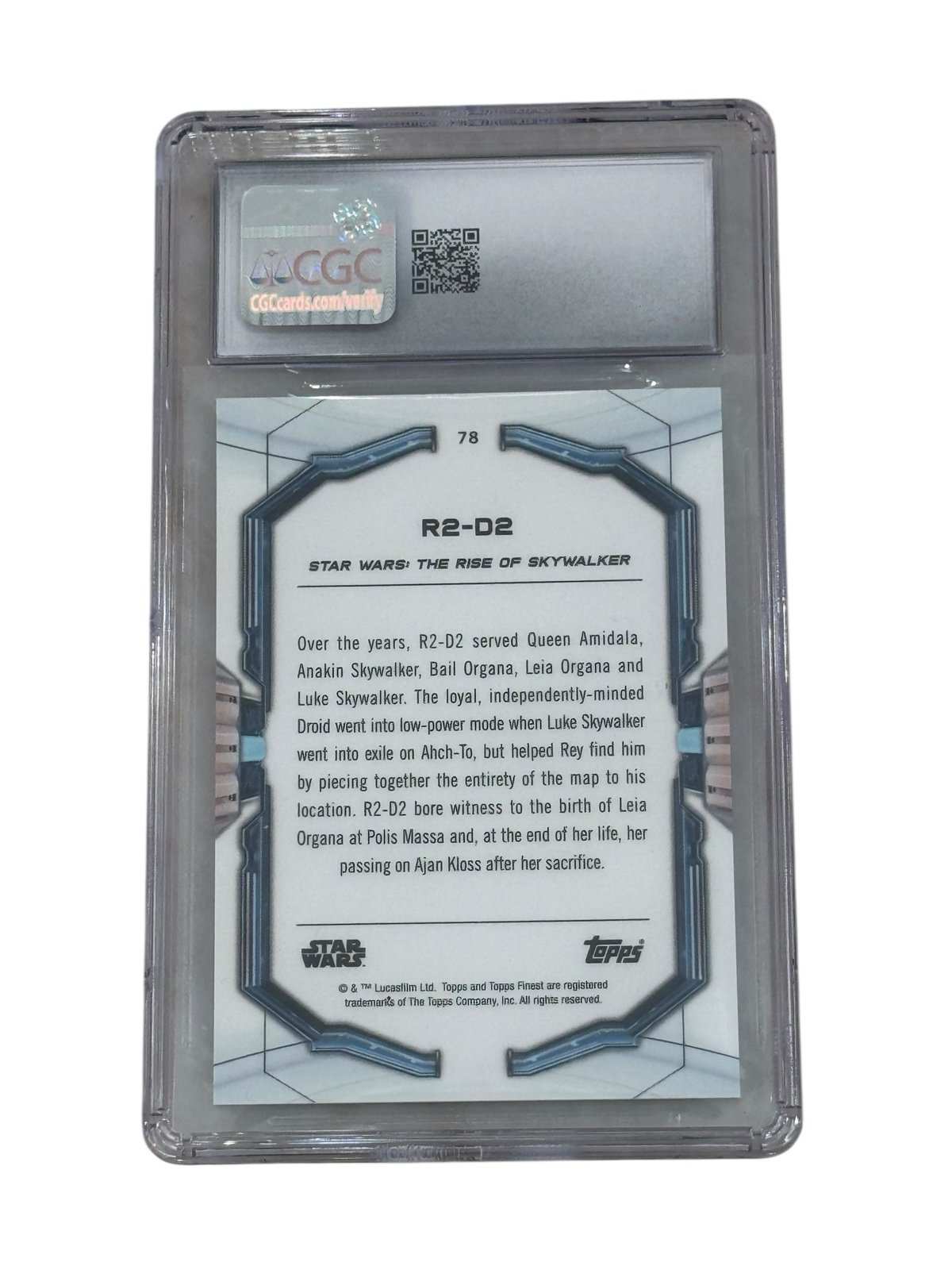 Iconic R2-D2 2022 Topps Star Wars Finest Green Refractor card CGC 9 mint slabbed collectible