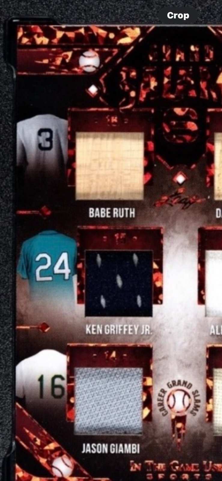 BABE RUTH Griffey Jr Pujols 13/25 Leaf In Game Used GRAND SALAMI 6 baseball card SGC 7 grade