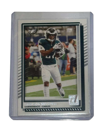 Quinyon Mitchell Rookie Card 2025 Donruss Philadelphia Eagles cornerback in protective case
