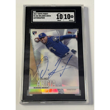 2017 Topps Finest Orlando Arcia RC Refractor Autograph #FA-OA MLB Brewers/Braves