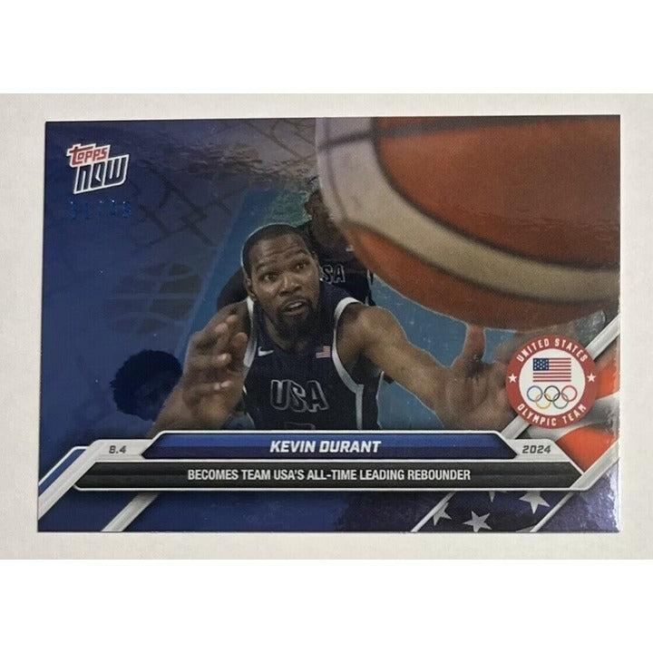 49/49 Kevin Durant 2024 Topps Now USA Olympics #13 USA BLUE Parallel Short Print