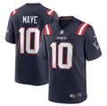 Drake Maye New England Patriots navy Nike NFL jersey number 10 large, Fanatics Authentic, rookie quarterback collectible