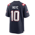 Drake Maye New England Patriots NFL authentic Nike jersey number 10 large navy