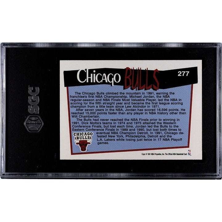 1991-92 NBA Hoops Chicago Bulls Michael Jordan card graded SGC 8.5 in protective case
