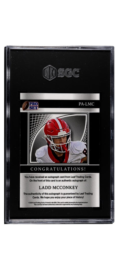 1/15 2024 LEAF METAL PA-LMC LADD MCCONKEY RC* AUTO PURPLE UGA/Chargers - SGC 9.5