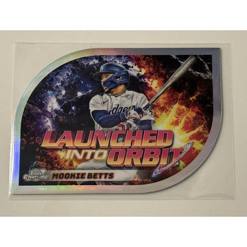 2024 Topps Chrome Cosmic Mookie Betts* Die Cut Launched Into Orbit Refractor #21