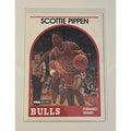 1989 NBA Hoops Scottie Pippen Chicago Bulls basketball trading card number 244 in near-mint condition
