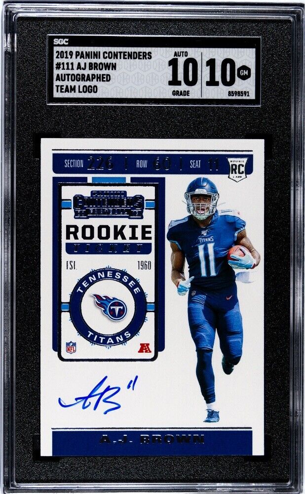 2019 Panini Contenders A.J Brown TM Logo Rookie Ticket Auto NFL Eagles SGC 10 GM
