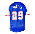 John Smoltz signed Atlanta Braves royal blue jersey with number 29 and JSA certification