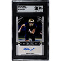 2022 Oscar Delp RC Auto Leaf Draft Picks football card SGC 9 graded blue parallel