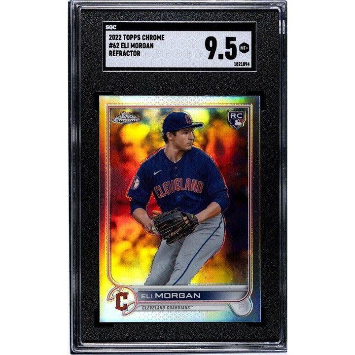 Eli Morgan RC* REFRACTOR 2022 Topps Chrome MLB Cleveland Guardians #62 - SGC 9.5