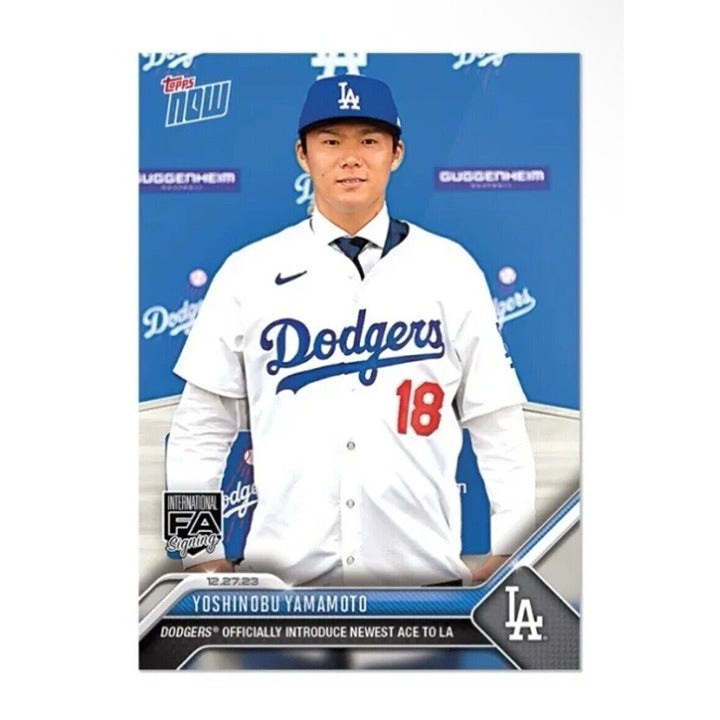 2023 MLB Topps NOW YOSHINOBU YAMAMOTO RC LA Dodgers Press conference Card #OS-25