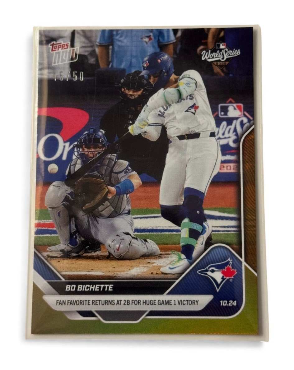 15/50 Bo Bichette 2025 Topps Now World Series Gold Blue Jays limited print baseball card