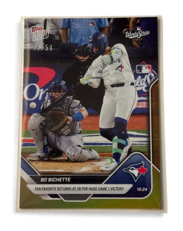 15/50 Bo Bichette 2025 Topps Now World Series Gold Blue Jays limited print baseball card