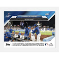 2024 LA Dodgers Team NLCS Champions Topps Now Baseball Card 861 showing dugout celebration