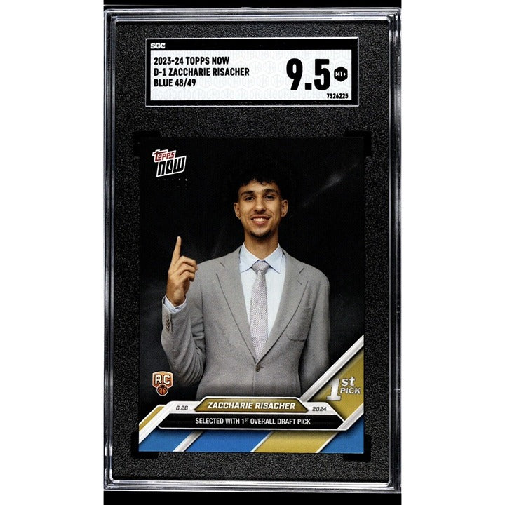 48/49 Zaccharie Risacher Rookie 2024 Topps Now NBA D-1 Draft Night RC Card Hawks