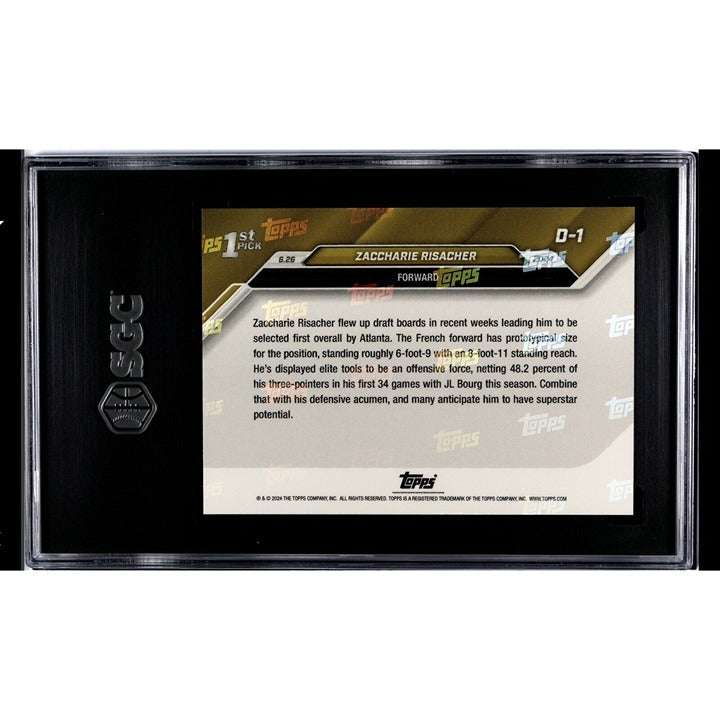 2023-24 Topps Now Zaccharie Risacher rookie NBA draft card 48/49 Hawks graded 9.5