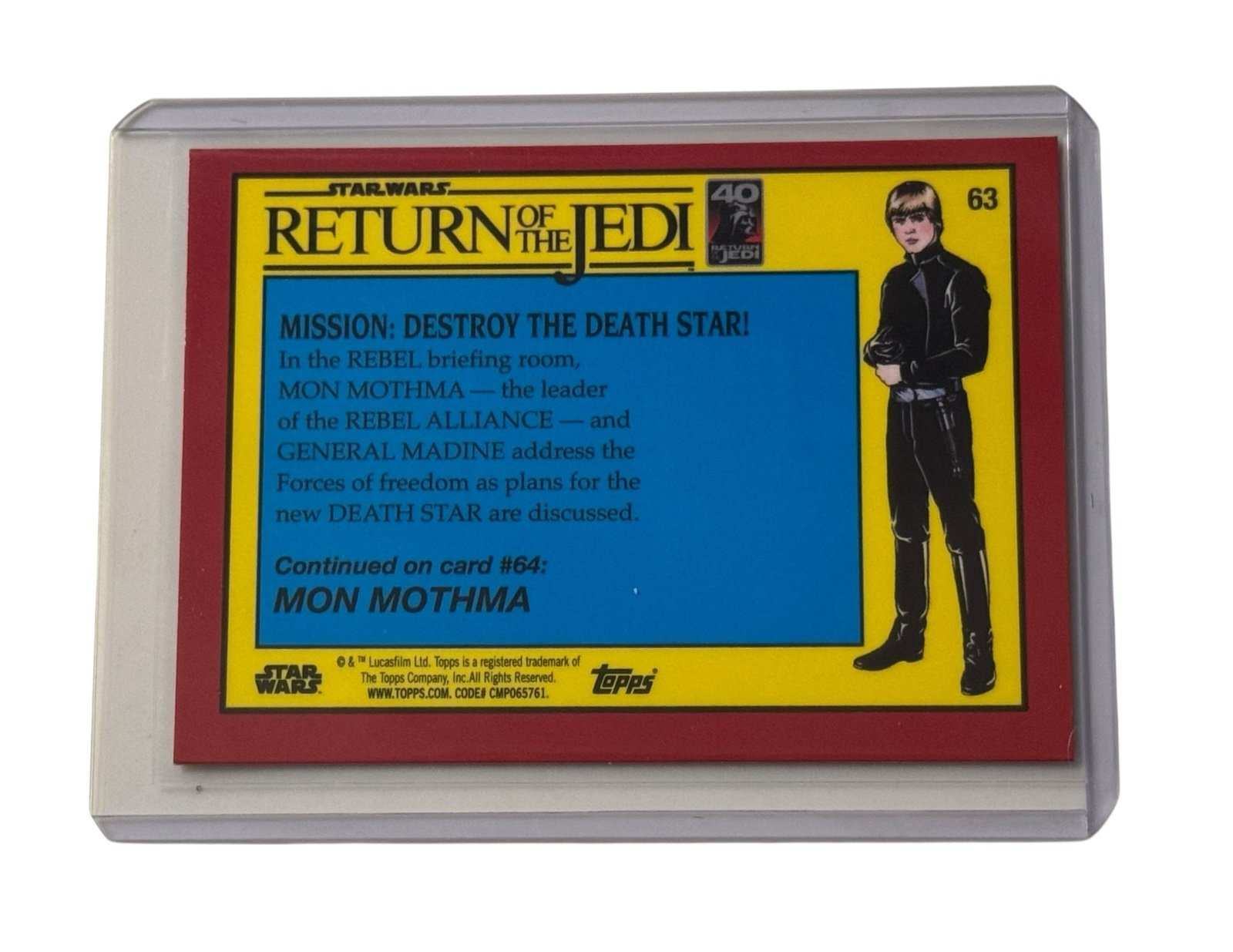 Topps NOW Star Wars ROTJ Red Ice card Mission Destroy The Death Star in protective sleeve