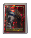 Topps NOW Star Wars ROTJ Red Cracked Ice card The Droid and the Ewok in protective sleeve