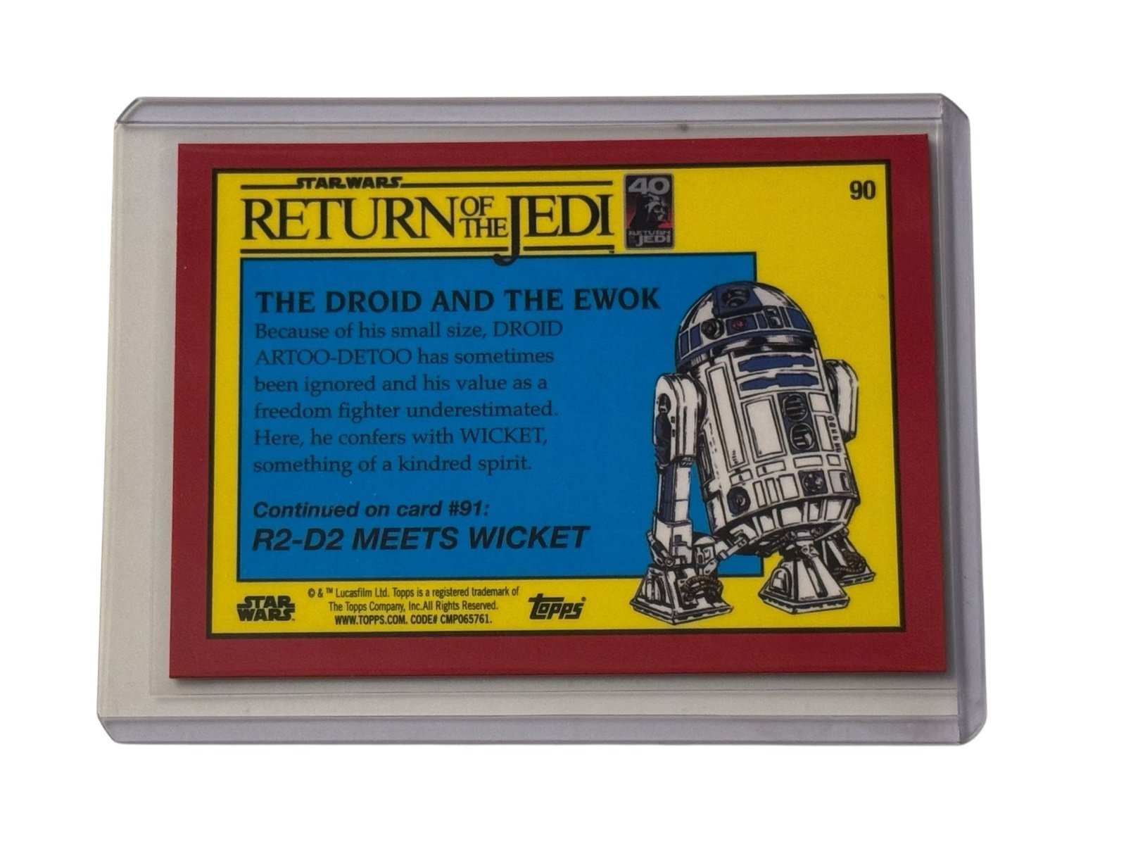 Topps NOW Star Wars ROTJ Red Ice card The Droid and the Ewok in protective sleeve