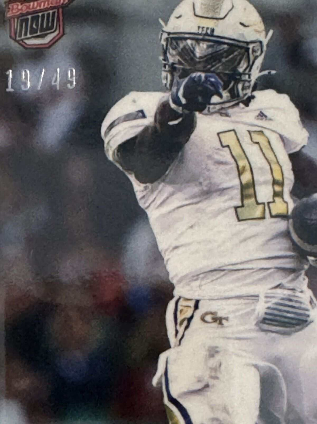 2024 Bowman U Now Football Card featuring Jamal Haynes Georgia Tech rookie card numbered 19/49