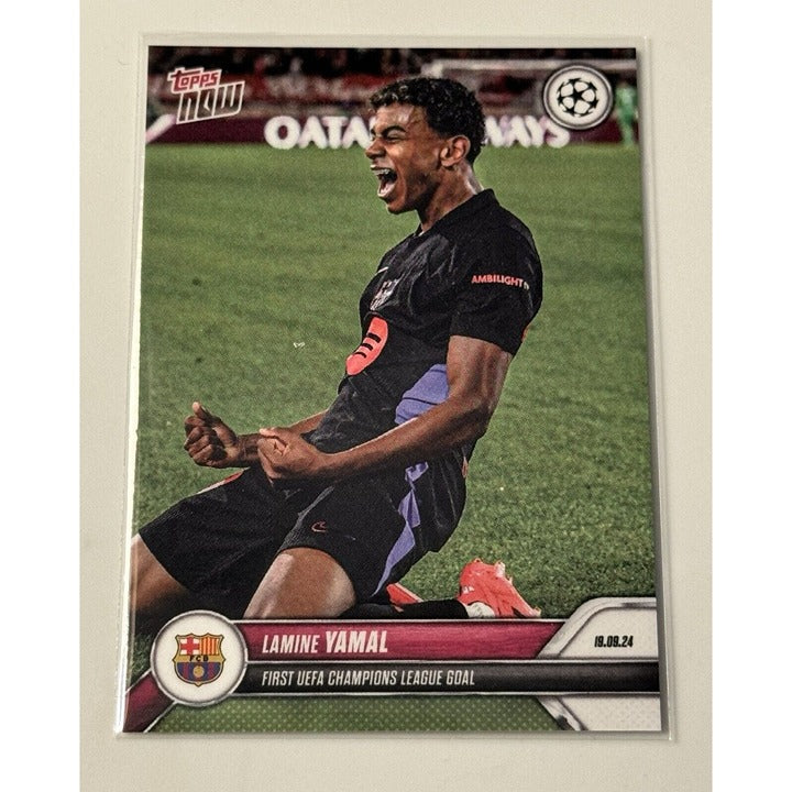 2024-25 TOPPS NOW UEFA FC BARCELONA LAMINE YAMAL* Card  #17 - 1st CHAMPIONS GOAL