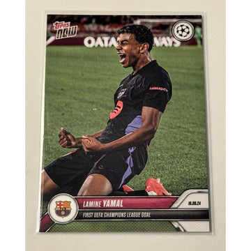 2024-25 TOPPS NOW UEFA FC BARCELONA LAMINE YAMAL* Card  #17 - 1st CHAMPIONS GOAL