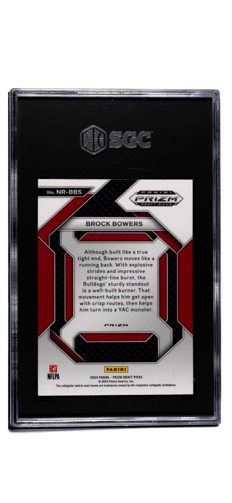 Brock Bowers RC 2024 Panini Prizm Red Ice Prizm football card SGC 9.5