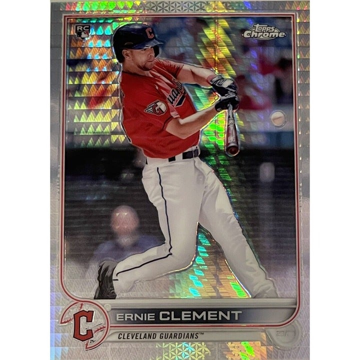 2022 Topps Chrome Ernie Clement* Card #145  REFRACTOR - MLB Cleveland Guardians*