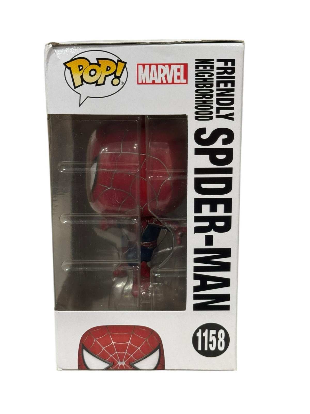 Spider Man No Way Home Friendly Neighborhood Funko Pop 1158 vinyl figure in Tobey Maguire suit pose in packaging